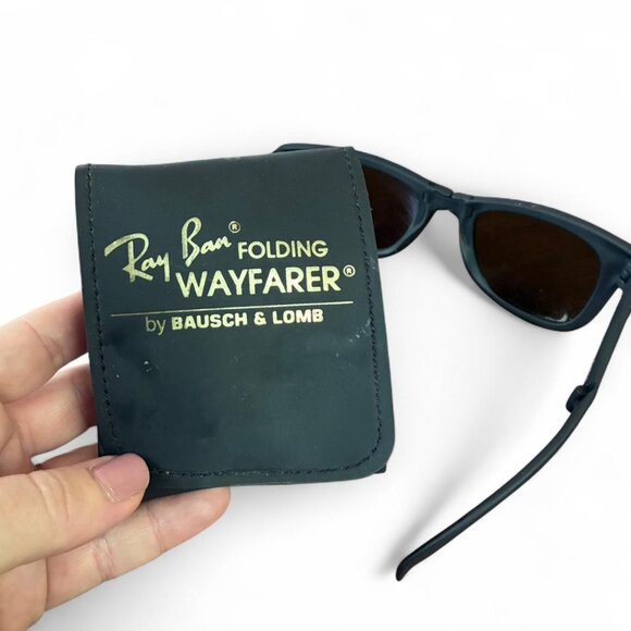 Vintage Ray Ban Bausch and Lomb Folding Wayfarer Sunglasses, Unisex - Picture 1 of 8